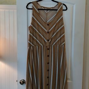 Maurices Yellow Stripe Maxi Dress
